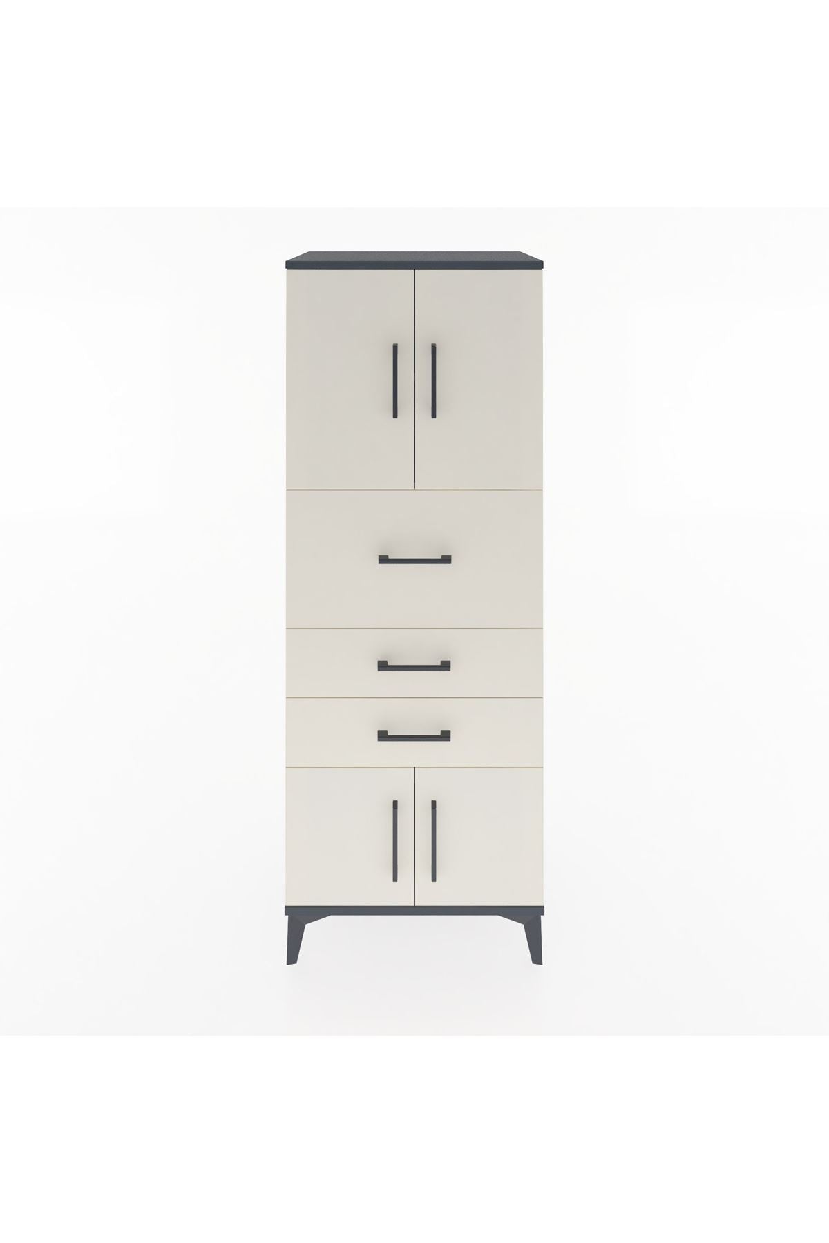 Hyperion Dolap 2 Raflı 3 Çekmeceli 4 Kapaklı 60x44x163 Antrasit-Aytaşı