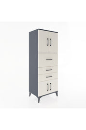 Hyperion Dolap 2 Raflı 3 Çekmeceli 4 Kapaklı 60x44x163 Antrasit-Aytaşı
