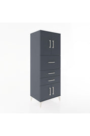 Hyperion Dolap 2 Raflı 3 Çekmeceli 4 Kapaklı 60x44x163 Antrasit-Antrasit