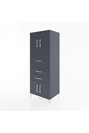 Hyperion Dolap 2 Raflı 3 Çekmeceli 4 Kapaklı 60x44x163 Antrasit-Antrasit
