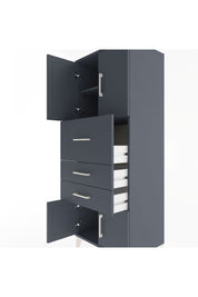 Hyperion Dolap 2 Raflı 3 Çekmeceli 4 Kapaklı 60x44x163 Antrasit-Antrasit
