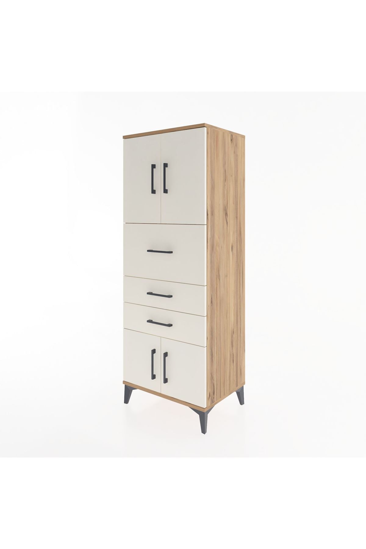 Hyperion Dolap 2 Raflı 3 Çekmeceli 4 Kapaklı 60x44x163 Çam-Aytaşı