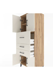 Hyperion Dolap 2 Raflı 3 Çekmeceli 4 Kapaklı 60x44x163 Çam-Aytaşı