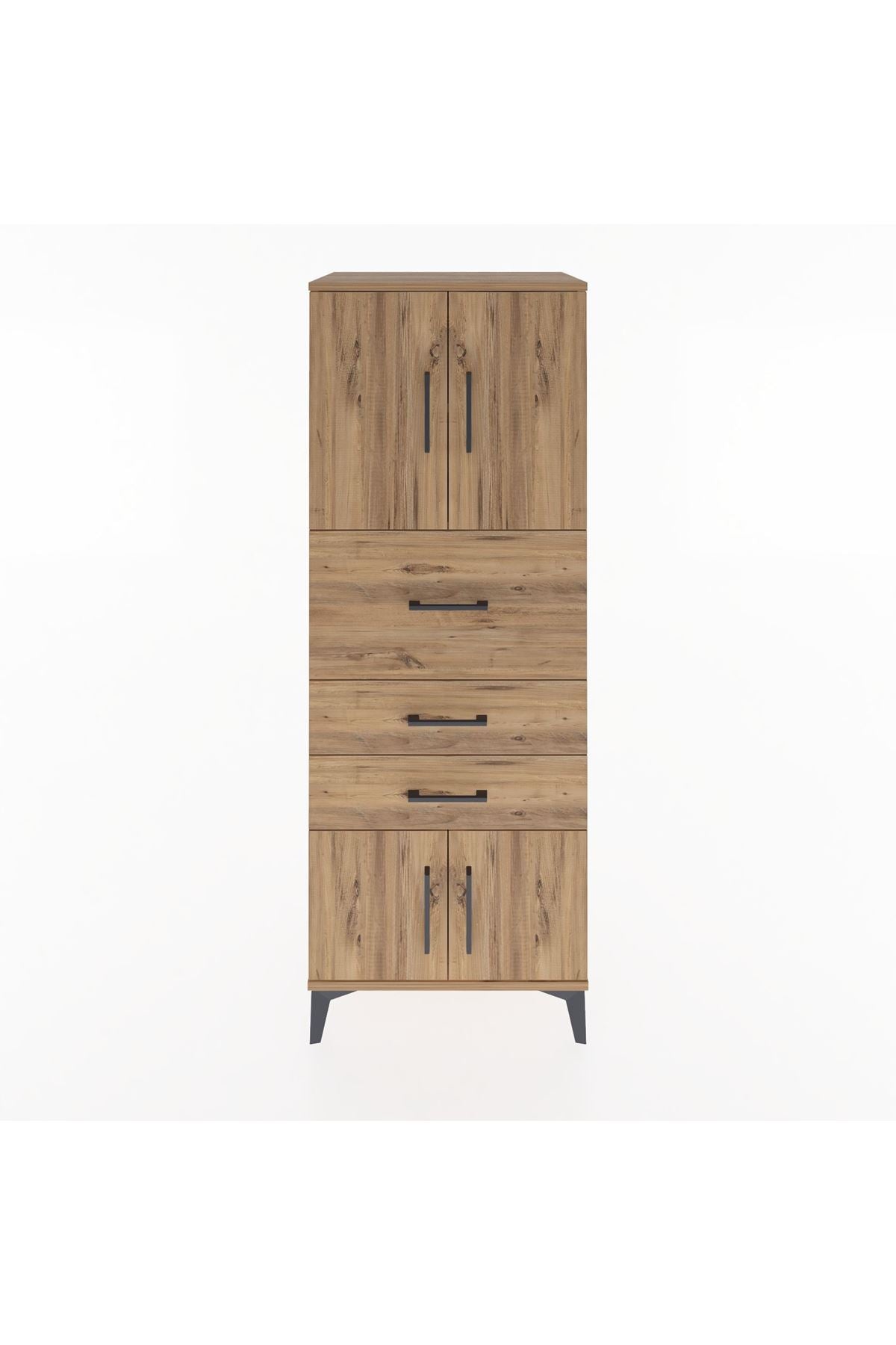 Hyperion Dolap 2 Raflı 3 Çekmeceli 4 Kapaklı 60x44x163 Çam-Çam