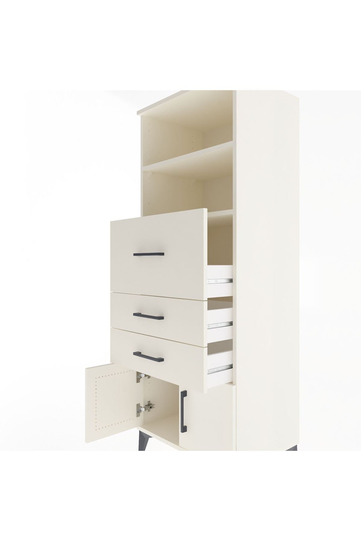 Hyperion Dolap 2 Raflı 3 Çekmeceli 2 Kapaklı 60x44x163 Aytaşı-Aytaşı