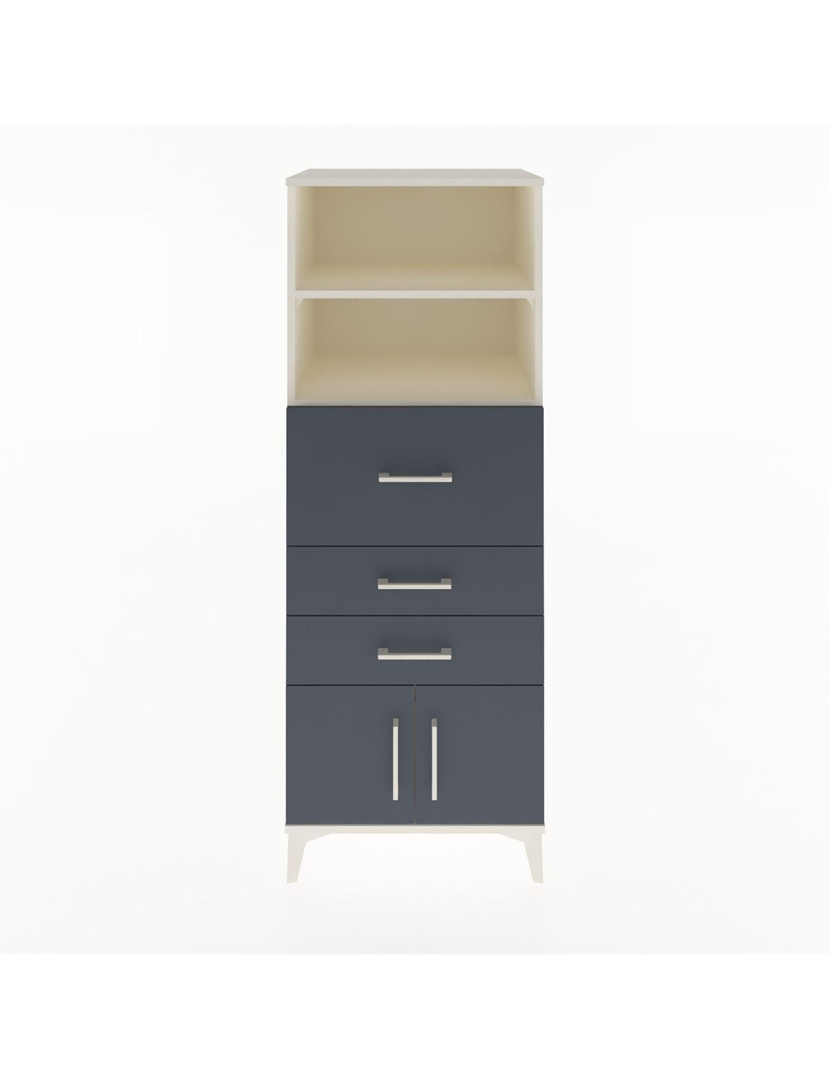 Hyperion Dolap 2 Raflı 3 Çekmeceli 2 Kapaklı 60x44x163 Aytaşı-Antrasit