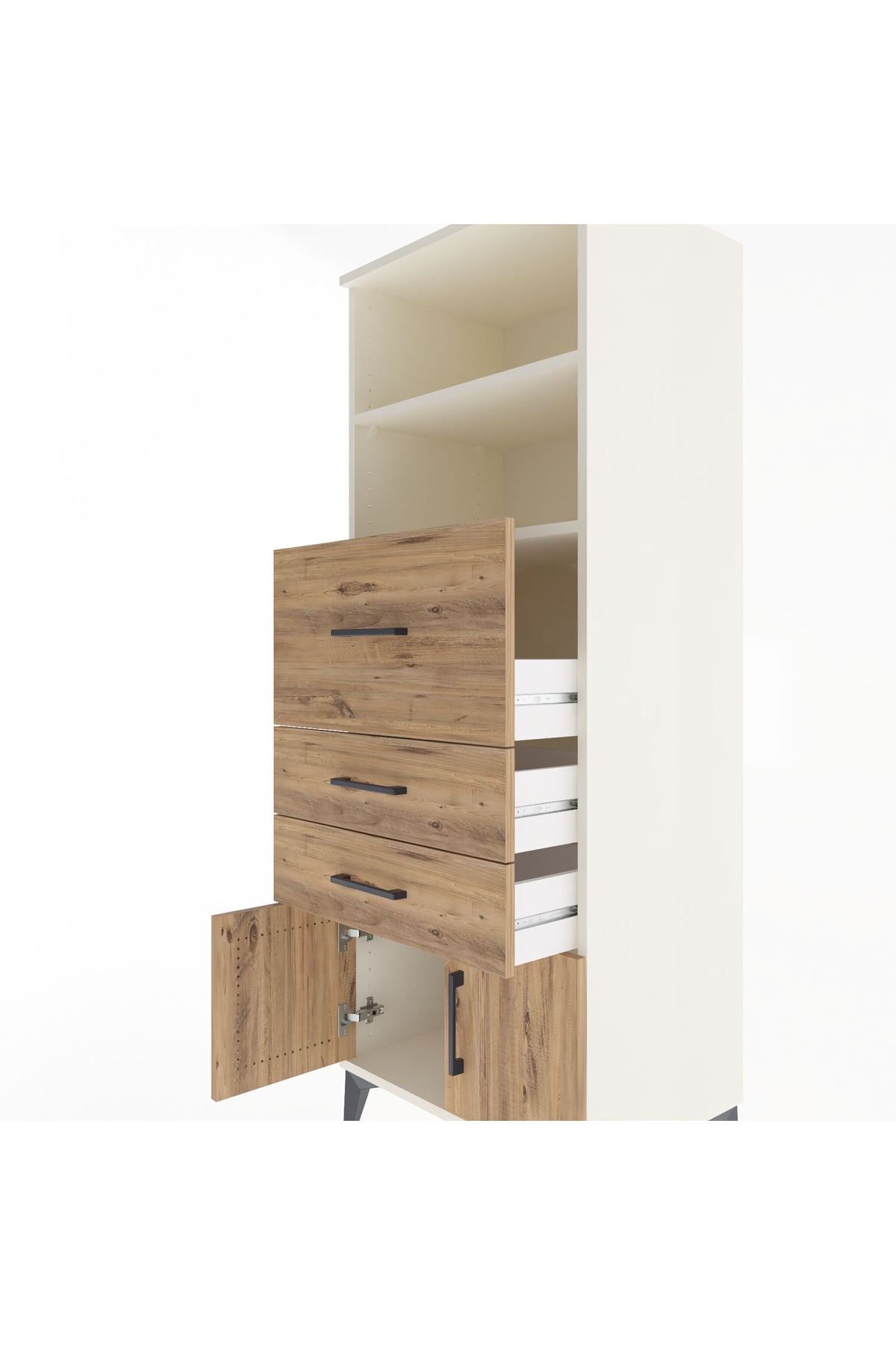 Hyperion Dolap 2 Raflı 3 Çekmeceli 2 Kapaklı 60x44x163 Aytaşı-Çam