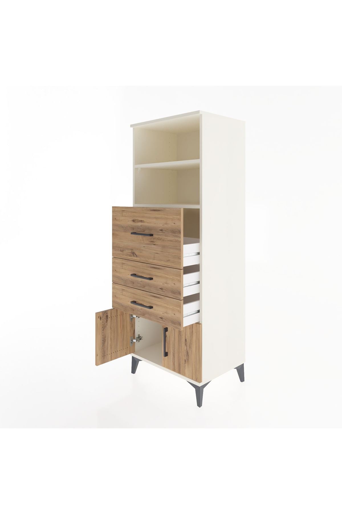 Hyperion Dolap 2 Raflı 3 Çekmeceli 2 Kapaklı 60x44x163 Aytaşı-Çam