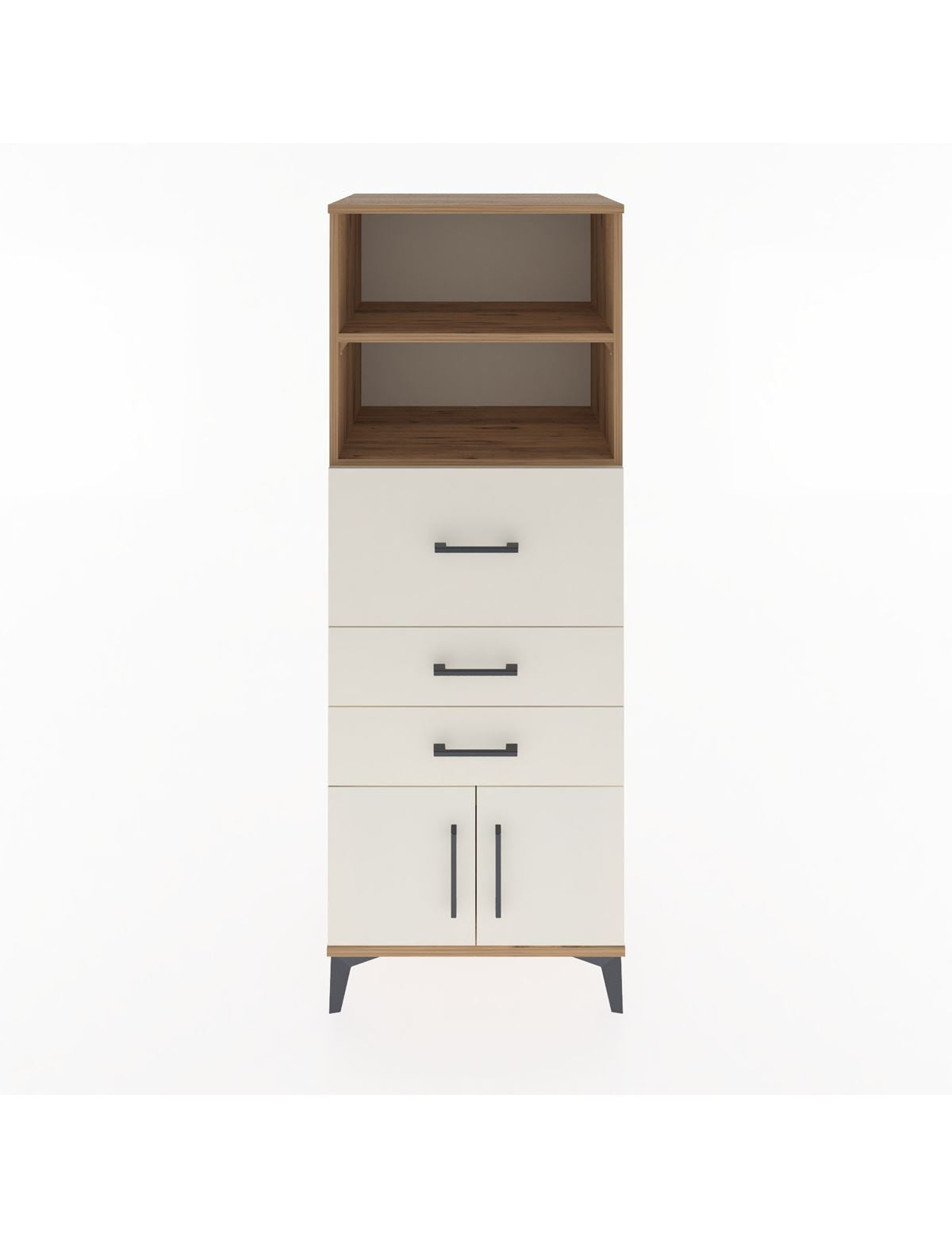 Hyperion Dolap 2 Raflı 3 Çekmeceli 2 Kapaklı 60x44x163 Çam-Aytaşı