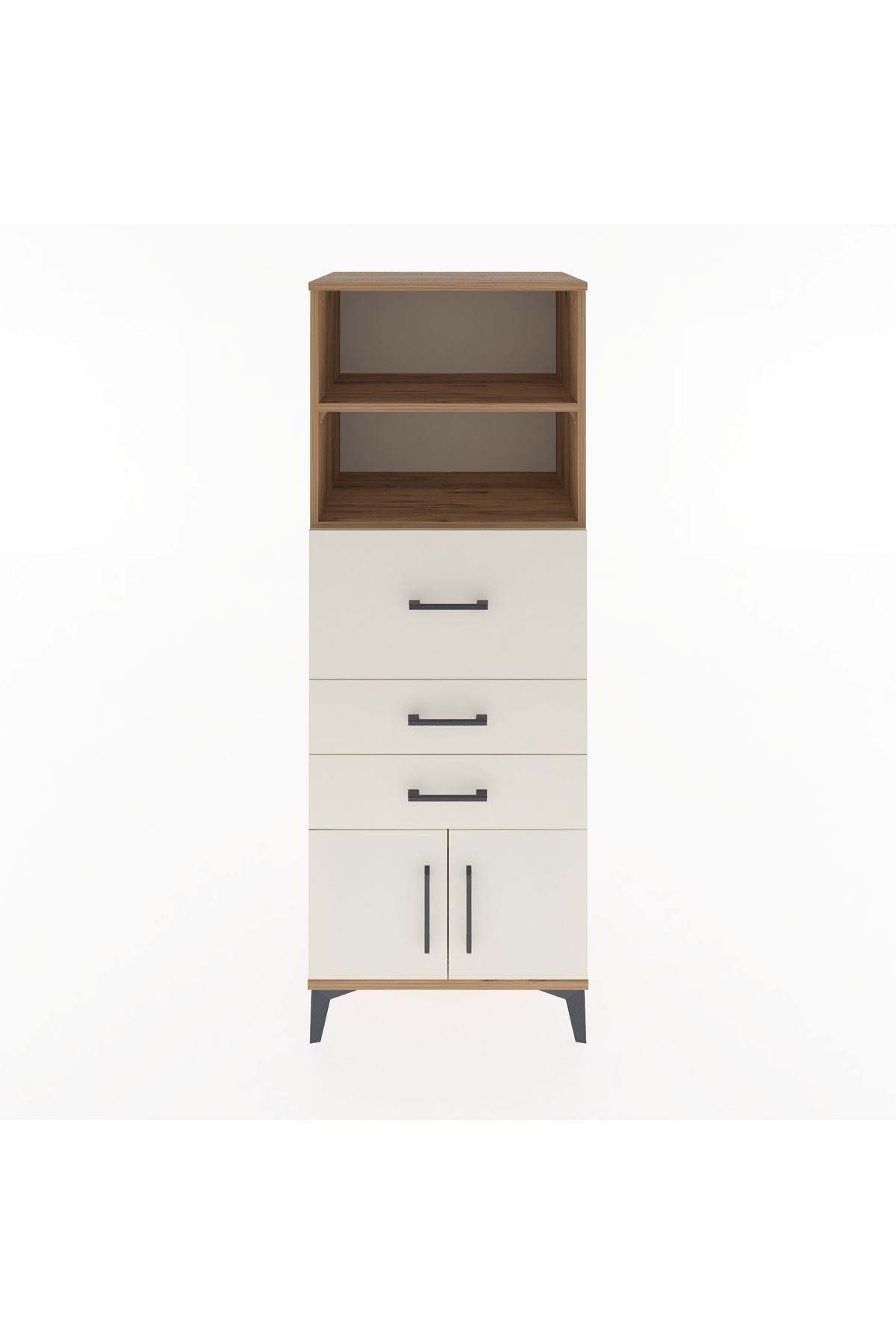 Hyperion Dolap 2 Raflı 3 Çekmeceli 2 Kapaklı 60x44x163 Çam-Aytaşı