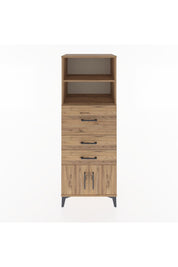 Hyperion Dolap 2 Raflı 3 Çekmeceli 2 Kapaklı 60x44x163 Çam-Çam