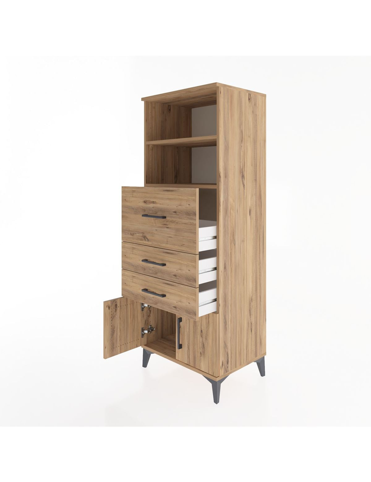 Hyperion Dolap 2 Raflı 3 Çekmeceli 2 Kapaklı 60x44x163 - S53M056V9B