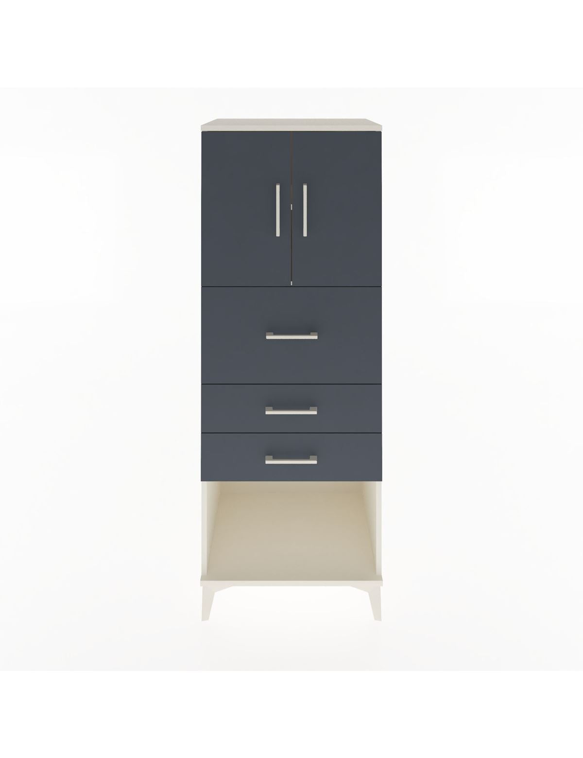 Hyperion Dolap 2 Raflı 3 Çekmeceli 2 Kapaklı 60x44x163 Aytaşı-Antrasit