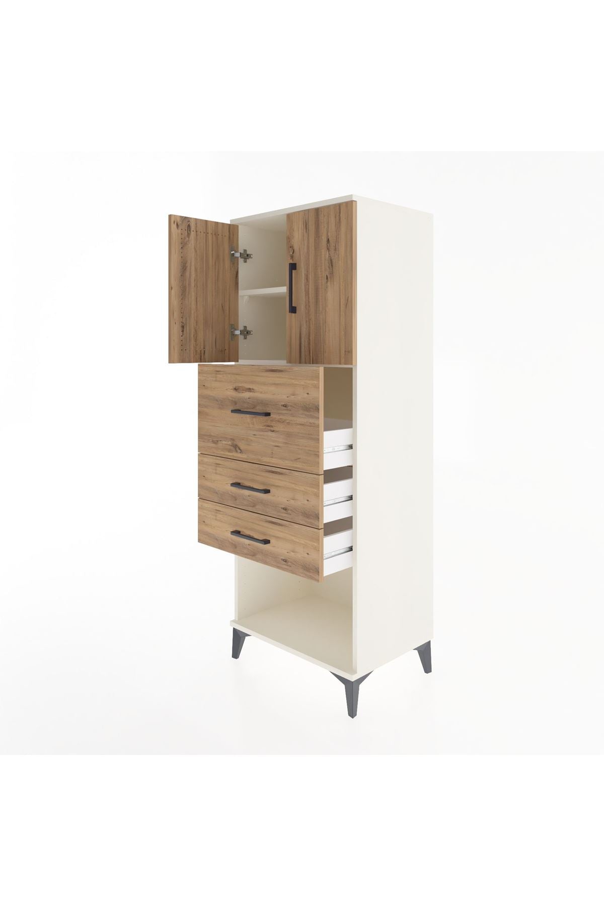 Hyperion Dolap 2 Raflı 3 Çekmeceli 2 Kapaklı 60x44x163 Aytaşı-Çam