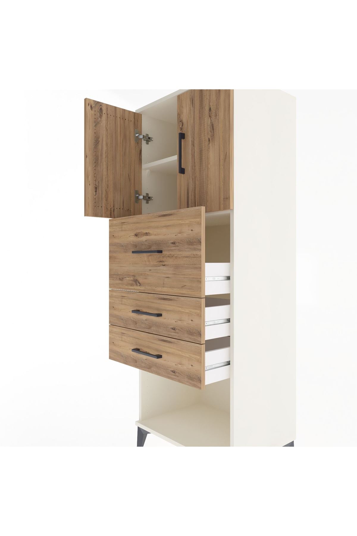 Hyperion Dolap 2 Raflı 3 Çekmeceli 2 Kapaklı 60x44x163 Aytaşı-Çam