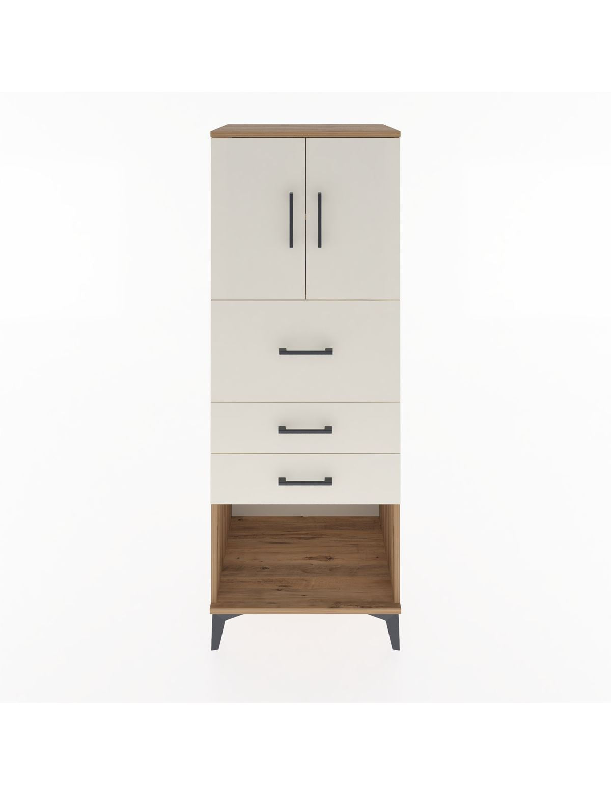 Hyperion Dolap 2 Raflı 3 Çekmeceli 2 Kapaklı 60x44x163 Çam-Aytaşı