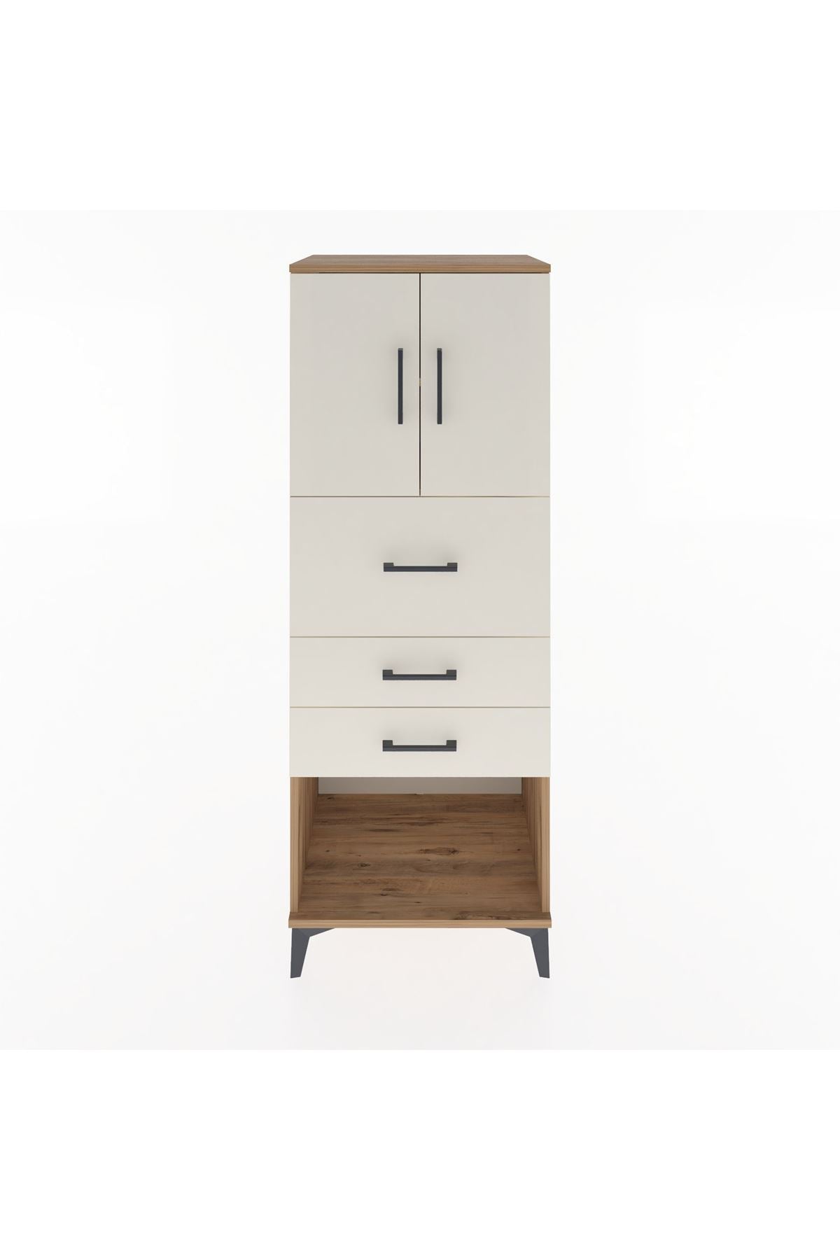 Hyperion Dolap 2 Raflı 3 Çekmeceli 2 Kapaklı 60x44x163 Çam-Aytaşı