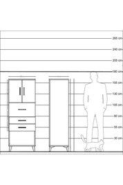 Hyperion Dolap 2 Raflı 3 Çekmeceli 2 Kapaklı 60x44x163 Çam-Aytaşı