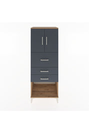 Hyperion Dolap 2 Raflı 3 Çekmeceli 2 Kapaklı 60x44x163 Çam-Antrasit