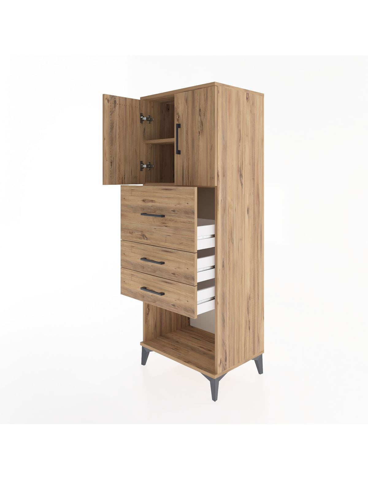 Hyperion Dolap 2 Raflı 3 Çekmeceli 2 Kapaklı 60x44x163 - S53M057V9B