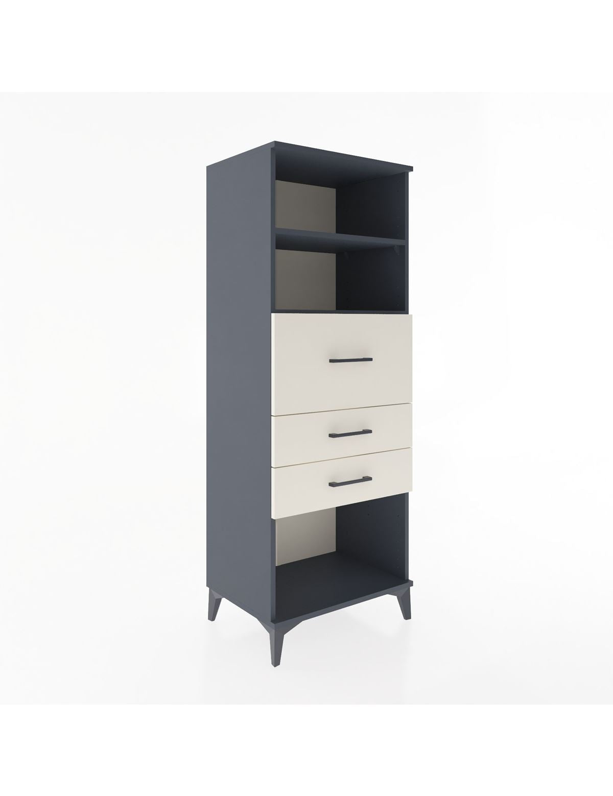 Hyperion Dolap 2 Raflı 3 Çekmeceli 60x44x163 Antrasit-Aytaşı