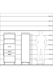 Hyperion Dolap 2 Raflı 3 Çekmeceli 60x44x163 Antrasit-Aytaşı