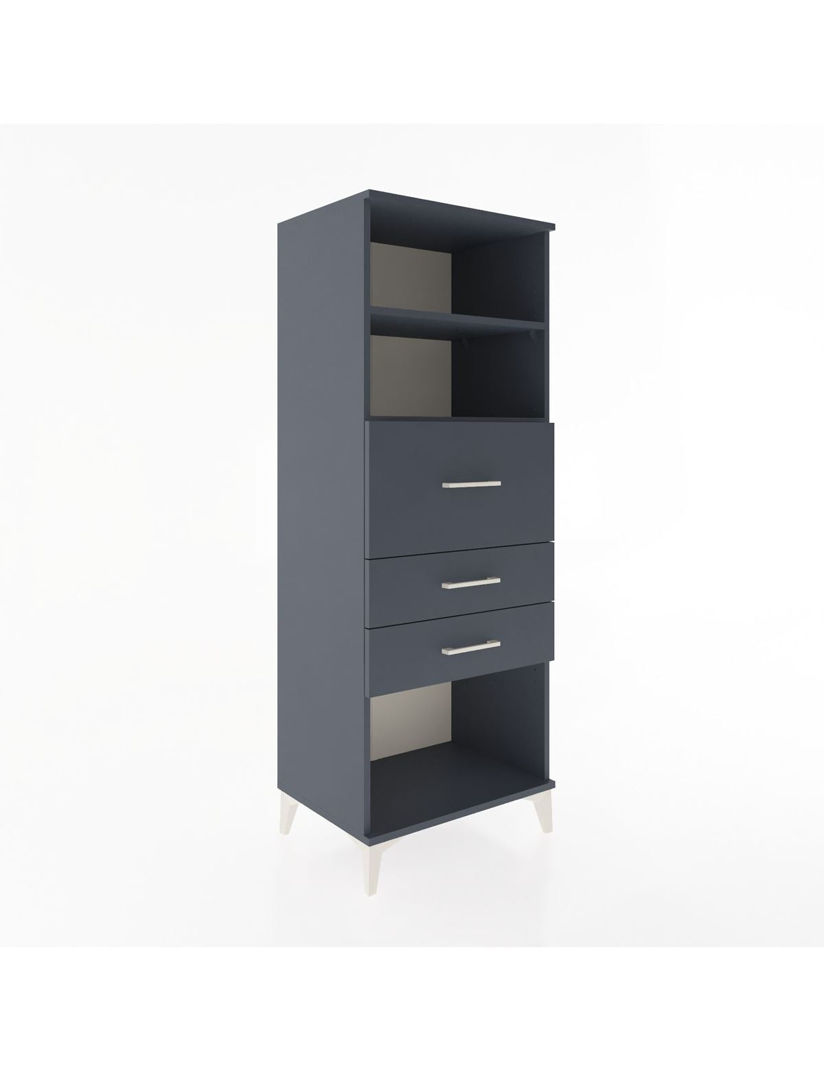 Hyperion Dolap 2 Raflı 3 Çekmeceli 60x44x163 Antrasit-Antrasit