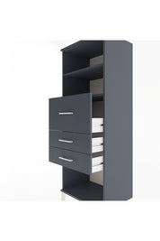 Hyperion Dolap 2 Raflı 3 Çekmeceli 60x44x163 Antrasit-Antrasit