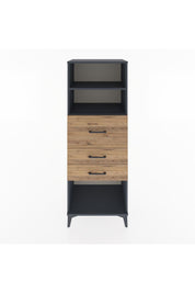 Hyperion Dolap 2 Raflı 3 Çekmeceli 60x44x163 Antrasit-Çam