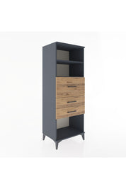 Hyperion Dolap 2 Raflı 3 Çekmeceli 60x44x163 Antrasit-Çam