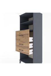 Hyperion Dolap 2 Raflı 3 Çekmeceli 60x44x163 Antrasit-Çam