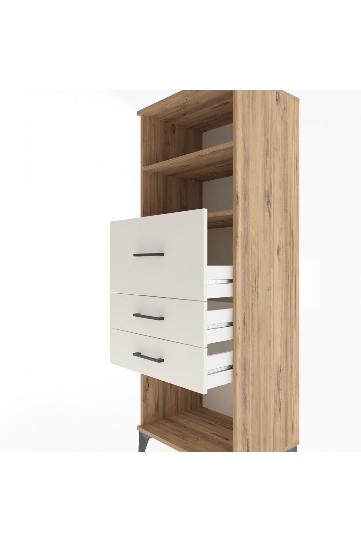 Hyperion Dolap 2 Raflı 3 Çekmeceli 60x44x163 Çam-Aytaşı