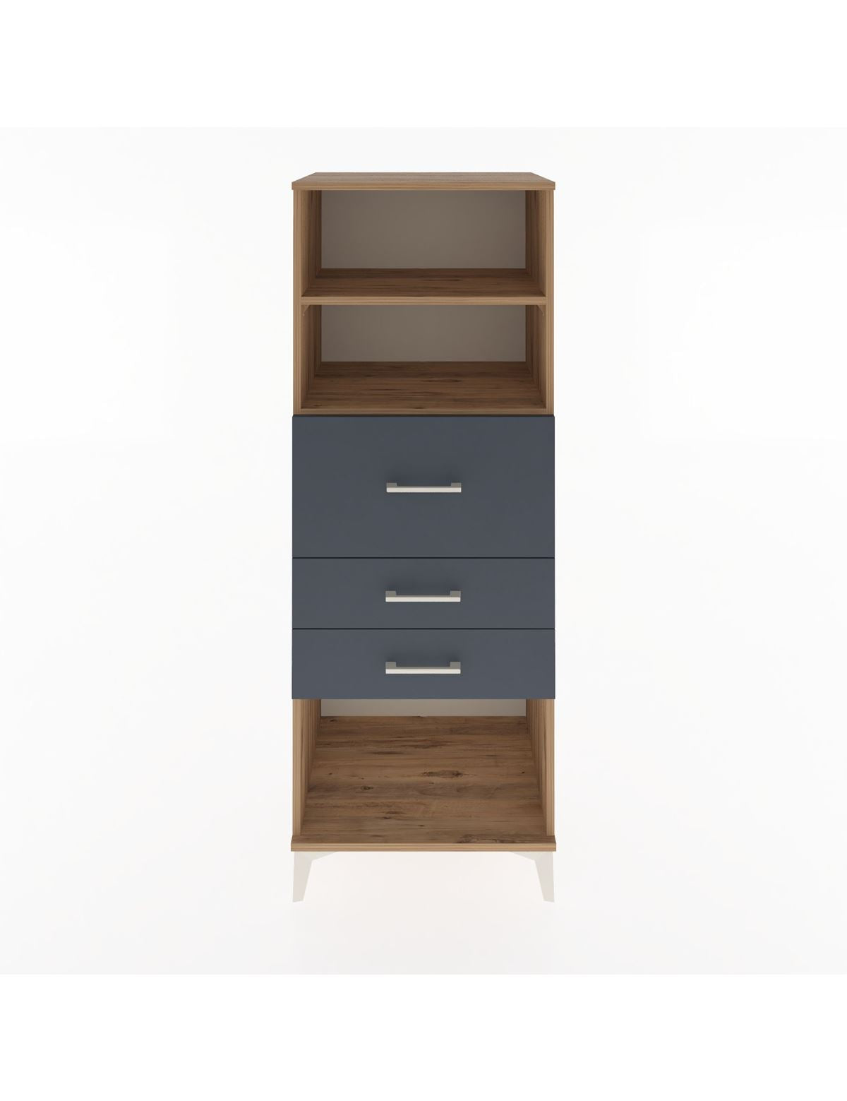 Hyperion Dolap 2 Raflı 3 Çekmeceli 60x44x163 Çam-Antrasit