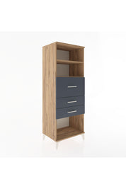 Hyperion Dolap 2 Raflı 3 Çekmeceli 60x44x163 Çam-Antrasit