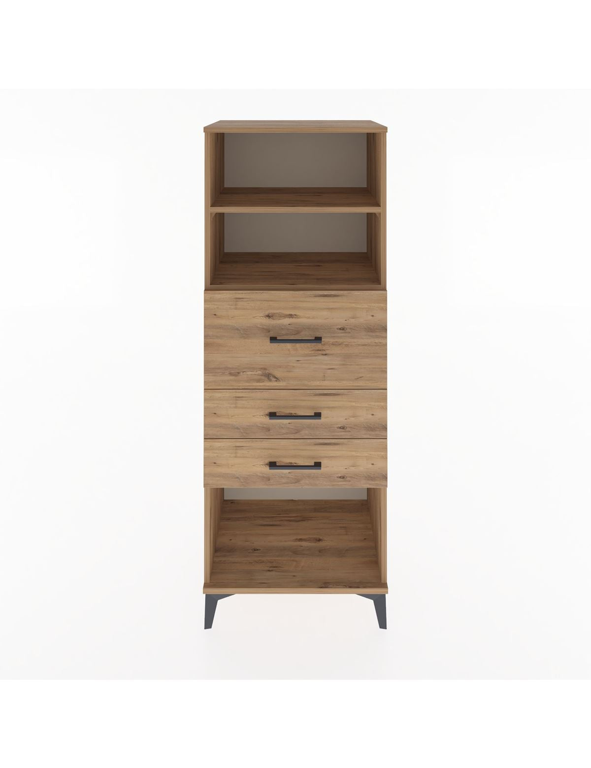 Hyperion Dolap 2 Raflı 3 Çekmeceli 60x44x163 Çam-Çam