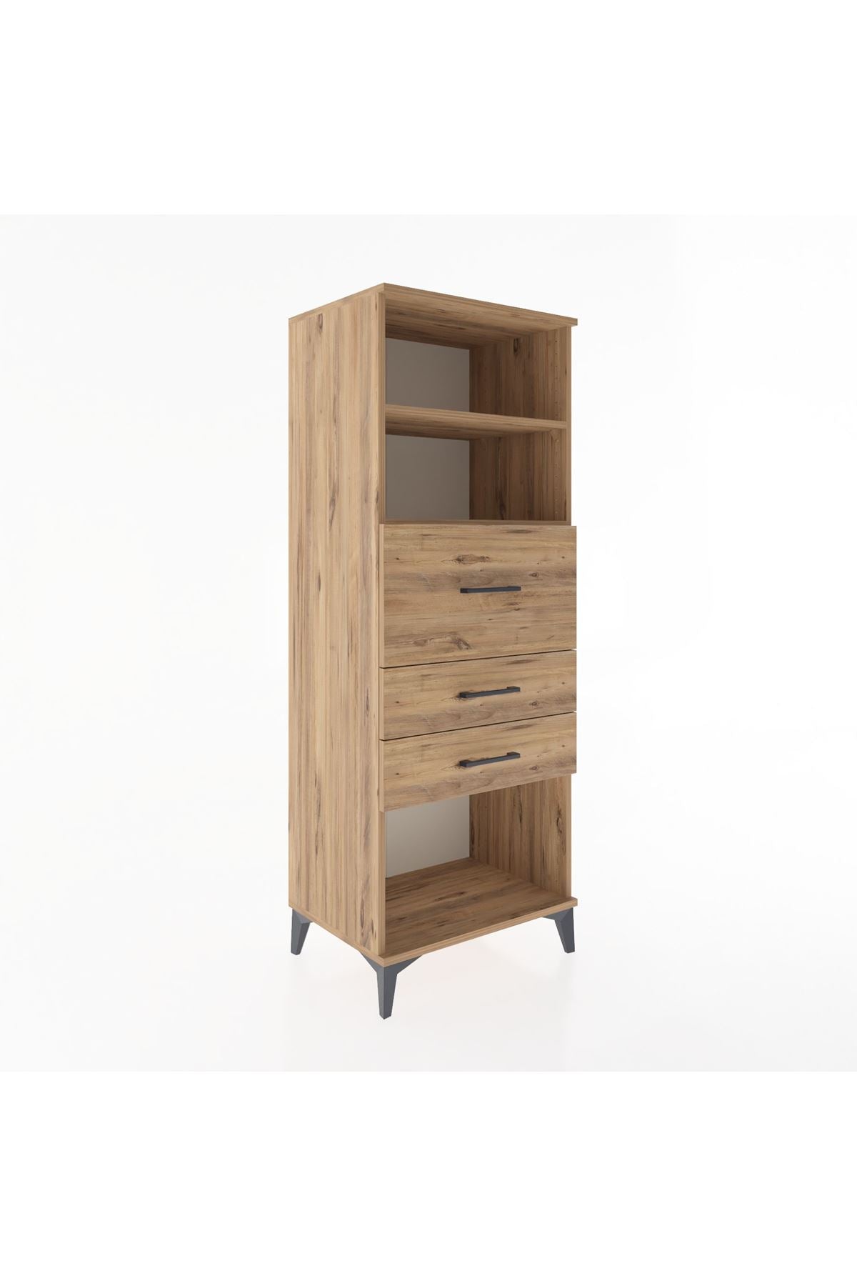 Hyperion Dolap 2 Raflı 3 Çekmeceli 60x44x163 Çam-Çam