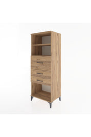 Hyperion Dolap 2 Raflı 3 Çekmeceli 60x44x163 Çam-Çam
