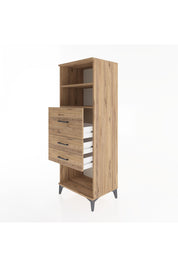 Hyperion Dolap 2 Raflı 3 Çekmeceli 60x44x163 Çam-Çam