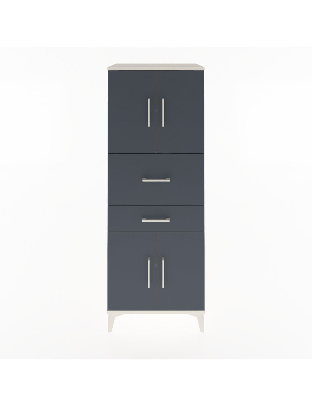 Hyperion Dolap 3 Raflı 2 Çekmeceli 4 Kapaklı 60x44x163 Aytaşı-Antrasit