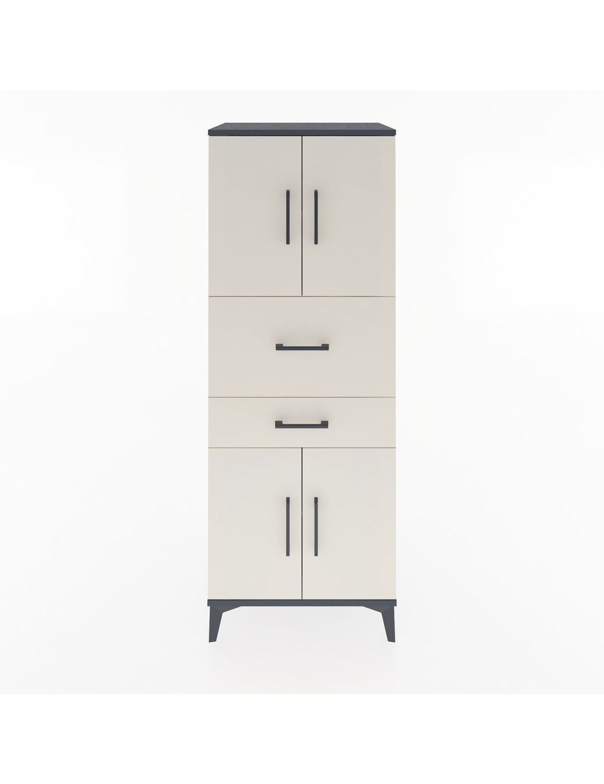 Hyperion Dolap 3 Raflı 2 Çekmeceli 4 Kapaklı 60x44x163 Antrasit-Aytaşı