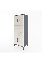 Hyperion Dolap 3 Raflı 2 Çekmeceli 4 Kapaklı 60x44x163 Antrasit-Aytaşı