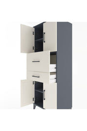 Hyperion Dolap 3 Raflı 2 Çekmeceli 4 Kapaklı 60x44x163 Antrasit-Aytaşı