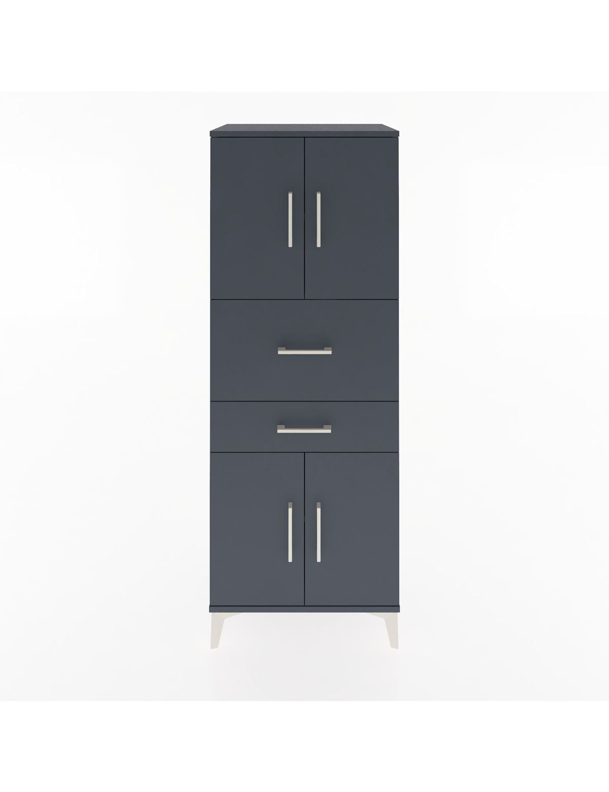 Hyperion Dolap 3 Raflı 2 Çekmeceli 4 Kapaklı 60x44x163 Antrasit-Antrasit