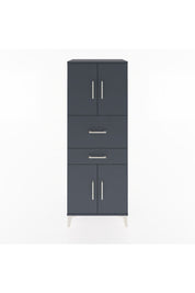 Hyperion Dolap 3 Raflı 2 Çekmeceli 4 Kapaklı 60x44x163 Antrasit-Antrasit