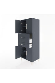 Hyperion Dolap 3 Raflı 2 Çekmeceli 4 Kapaklı 60x44x163 Antrasit-Antrasit
