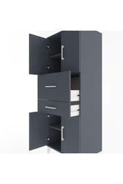 Hyperion Dolap 3 Raflı 2 Çekmeceli 4 Kapaklı 60x44x163 Antrasit-Antrasit