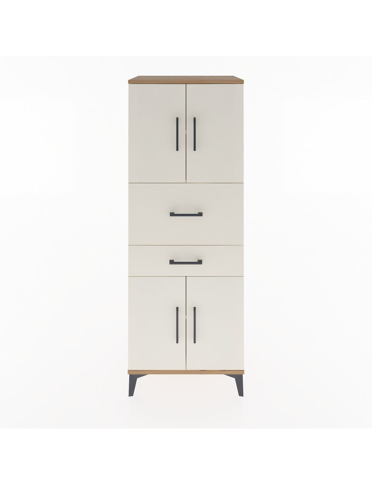 Hyperion Dolap 3 Raflı 2 Çekmeceli 4 Kapaklı 60x44x163 Çam-Aytaşı