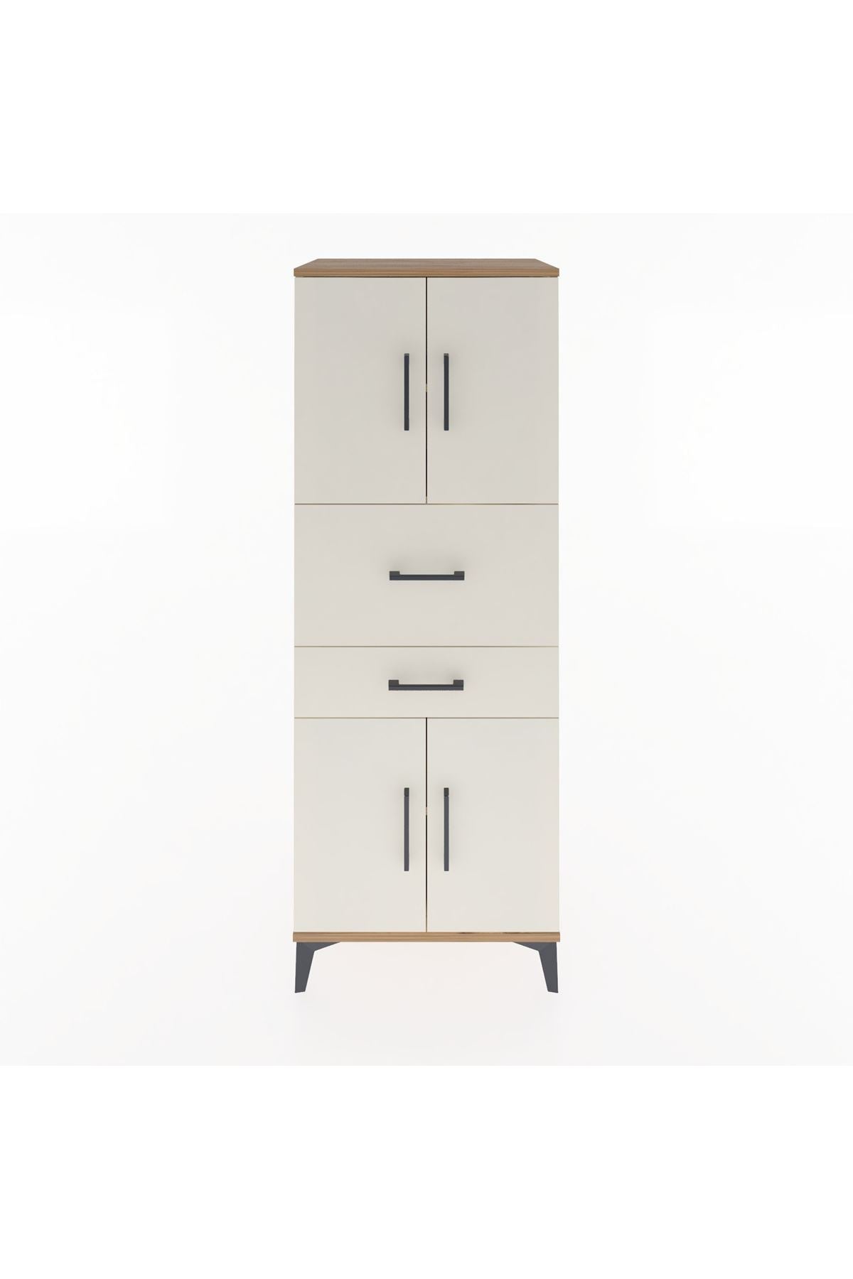 Hyperion Dolap 3 Raflı 2 Çekmeceli 4 Kapaklı 60x44x163 Çam-Aytaşı