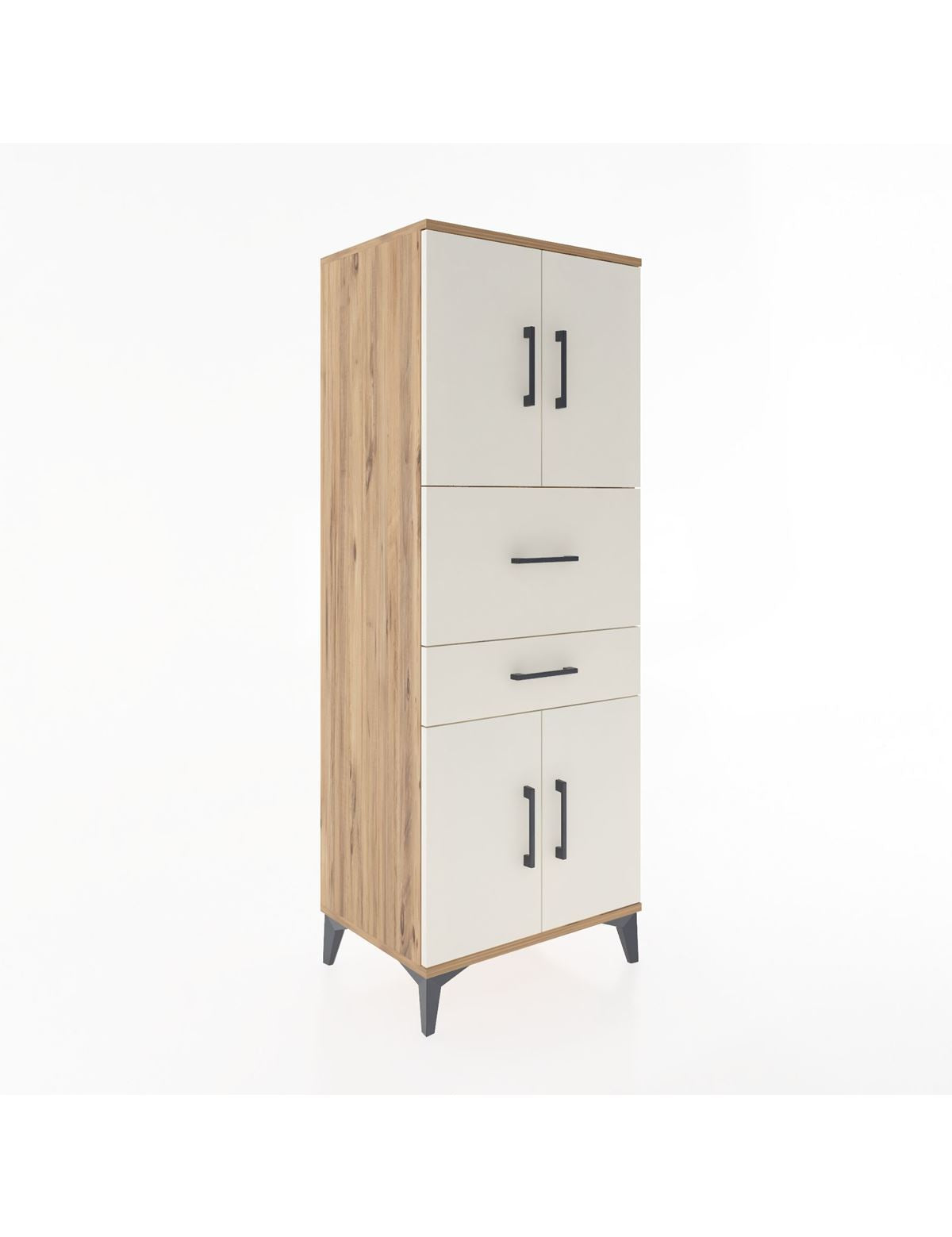 Hyperion Dolap 3 Raflı 2 Çekmeceli 4 Kapaklı 60x44x163 Çam-Aytaşı