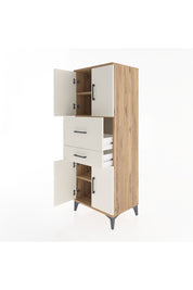 Hyperion Dolap 3 Raflı 2 Çekmeceli 4 Kapaklı 60x44x163 Çam-Aytaşı